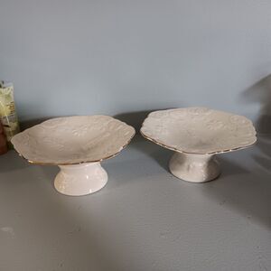 Ceramic Tray's with gold trim